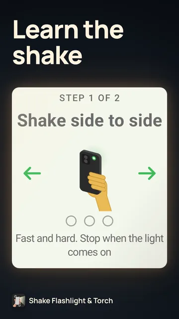 Store image “Learn the shake”: the first step of the tutorial